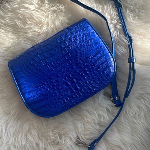 River Crocodile leather bag Royal Blue with dust bag and strap